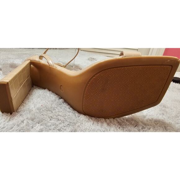 NEW Dreampairs Block Heel Ankle Strap Open Toe Party Dress Nude Tan‎ Pump 10M - Picture 4 of 6